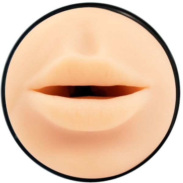 Αυνανιστήρι στόματος Kiiroo Feel Stroker Mouth με ορατή την είσοδο με τα χείλη