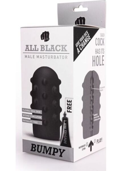 Αυνανιστήρι All Black Bumpy με προεξοχές στην επιφάνεια