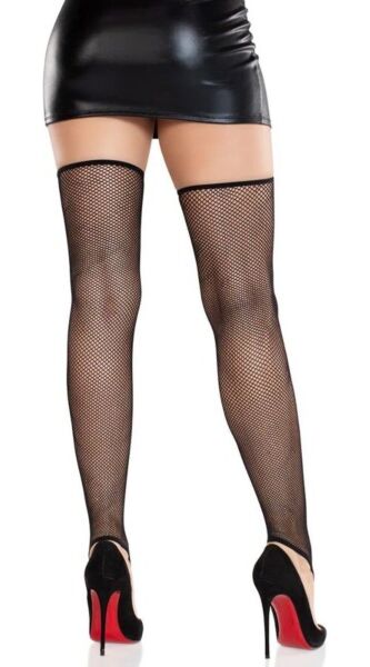 Μαύρες διχτυωτές κάλτσες Leg Avenue Stevie, χωρίς πέλμα και με ταινία δαχτύλου