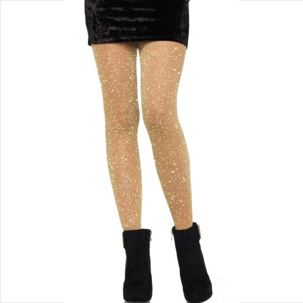 Διάφανο καλσόν Leg Avenue Lurex Shimmer Gold, χρυσό με λάμψη