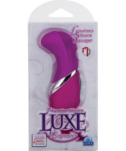 Μίνι δονητής Calexotics Silicone Luxe Empower σε ροζ, με κυρτή άκρη και ανάγλυφες ραβδώσεις