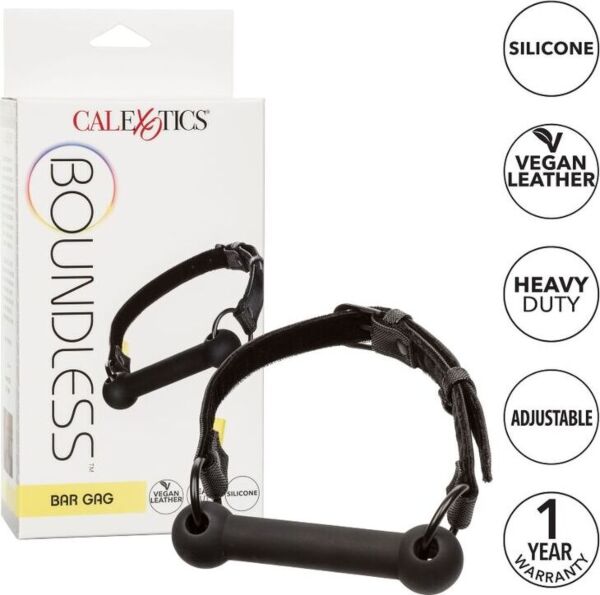 Μαύρο φίμωτρο με μπάρα CalExotics Boundless Bar Gag, με λουράκι και αγκράφες