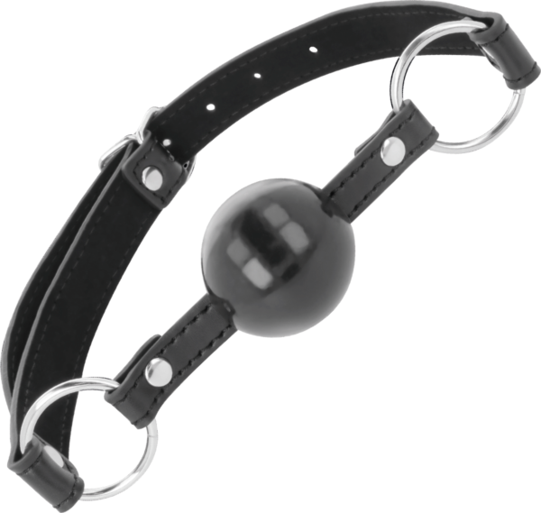 Φίμωτρο με μπάλα Darkness Black Ball Gag, μαύρο, με τα λουριά του