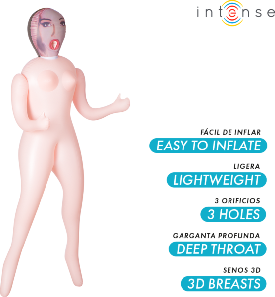Φουσκωτή κούκλα Intense Dolls Monique, με τρεις οπές και 3D στήθος