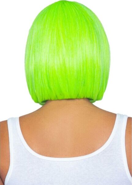 Πράσινη περούκα Leg Avenue Neon Bob, κοντό κούρεμα bob με φράντζα σε πράσινο neon