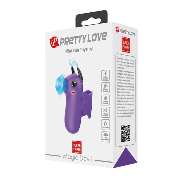 Δονητής δαχτύλου Pretty Love Magic Devil, μοβ και σε σχήμα διαβολάκι