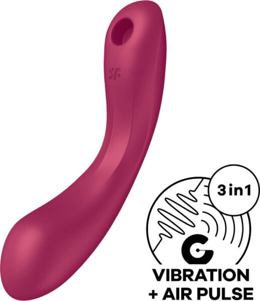 Διεγέρτης κλειτορίδας και δονητής Satisfyer Curvy Trinity 1, καμπύλου σχήματος με το στόμιο στο ένα άκρο