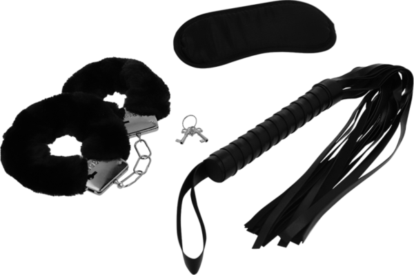 Σετ bondage Intense Fetish με χειροπέδες, μάσκα ματιών και μαστίγιο
