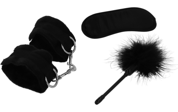 Σετ BDSM Intense Fetish με χειροπέδες, μάσκα και φτερό