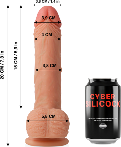 Ρεαλιστικό ντίλντο Cyber Silicock Freeman 20 cm, με όρχεις και βεντούζα