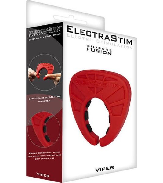 Δαχτυλίδι ηλεκτροδιέγερσης ElectraStim Fusion Viper από κόκκινη και μαύρη σιλικόνη