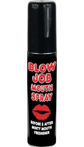 Σπρέι στόματος Blow Job Mouth Spray της Spencer & Fleetwood, συσκευασία 25 ml με σχέδιο pin-up