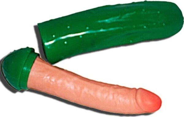 Πλαστικό αγγούρι φάρσα Diablo Picante Penis Cucumber με κρυμμένο πέος