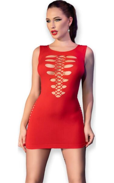 Κόκκινο μίνι φόρεμα Chilirose CR 4622 S/M με ανοίγματα