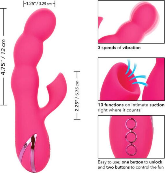 Δονητής rabbit CalExotics Oceanside Orgasm, από τη συλλογή California Dreaming, σε ροζ χρώμα