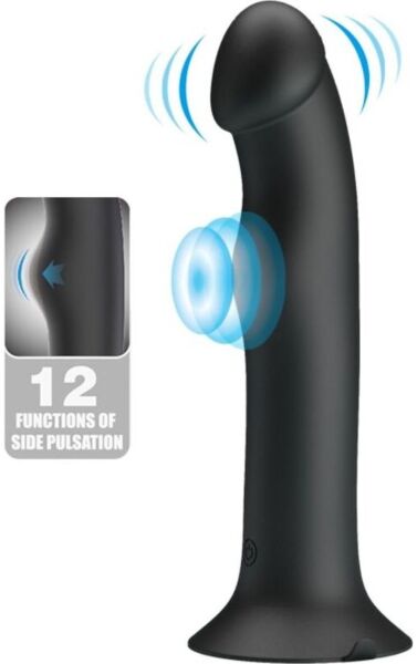 Δονητής Pretty Love BI-014952 από μαύρη σιλικόνη, με φαλλική κεφαλή και βάση με βεντούζα