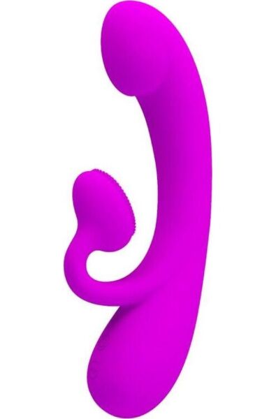 Δονητής rabbit Pretty Love BI-014988 σε μοβ χρώμα, με το πτερύγιο με τρίχες για την κλειτορίδα