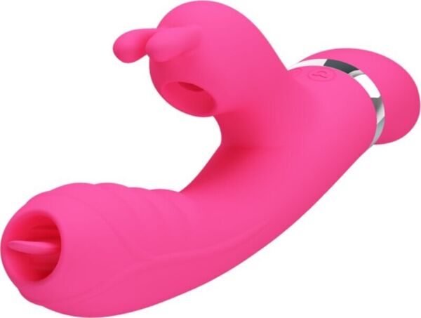 Δονητής rabbit Pretty Love BI-014854 από σιλικόνη, με διεγέρτη κλειτορίδας με χτυπήματα