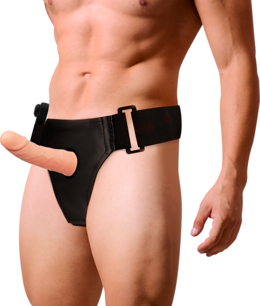 Κοίλη ζώνη strap-on Harness Attraction 15 cm, ρεαλιστικό πέος σε φυσικό χρώμα με ζώνη με ιμάντες