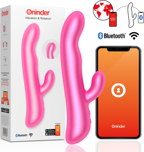 Δονητής rabbit Oninder Oslo, με το εσωτερικό του μέρος και τον βραχίονα για την κλειτορίδα