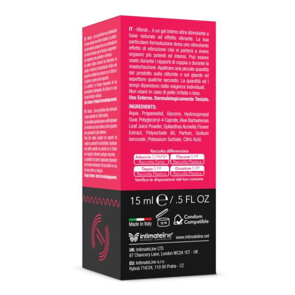 Φιάλη διεγερτικού τζελ IntimateLine Vibroh 15 ml