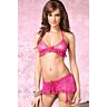 Εσώρουχα Leg Avenue 3PC Lace Bra Top με λουριά και τάνγκα