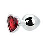 Προέκταση Πρωκτού Toosh Heart Shaped Silver με Κόκκινο Λίθο