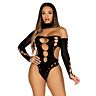 Teddy Leg Avenue Cut Out Bodysuit με thong πίσω