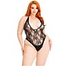Teddy Leg Avenue Floral Lace Deep-V με Δαντέλα
