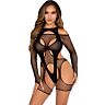 Body Lingerie Leg Avenue με Πρόσδεση και Ριγέ Δικτύωμα