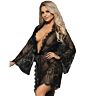 Subblime peignoir with embroidery and bell sleeve s/m