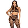 Crop Top και Κολάν Leg Avenue 89372 με εφέ λεοπάρδαλης