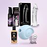 Premium σετ για εκείνη με δονητή αναρρόφησης Satisfyer και γυάλινο ομοίωμα