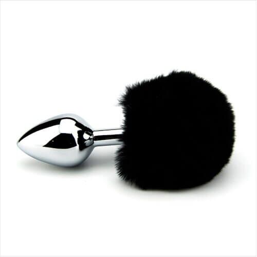 Butt Plug Furry Fantasy με κοτέτσι και ασφαλή βάση Negro