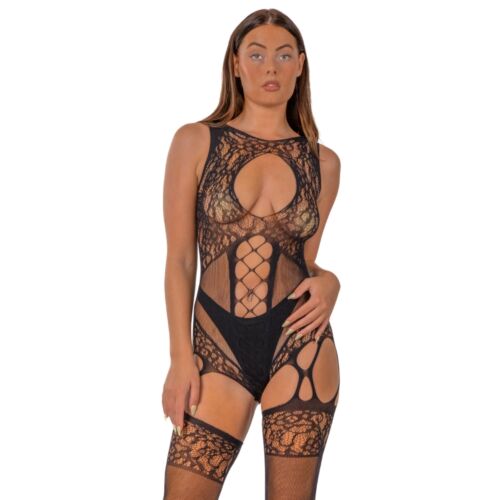 Bodystocking Lace Cut Out με Στρατηγική Σχεδίαση