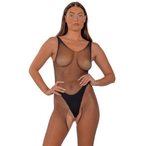 Bodystocking Lace Crotchless με ανοιχτό καβάλο