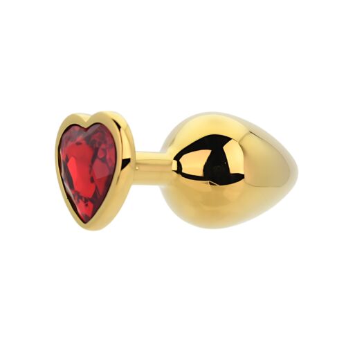 Plug Anal Toosh Heart Shaped Χρυσό με Κόσμημα