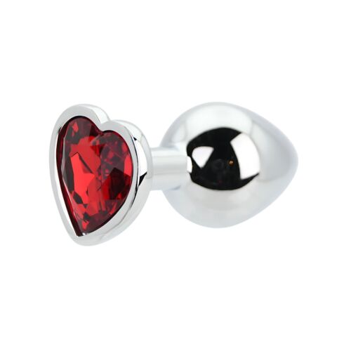 Προέκταση Πρωκτού Toosh Heart Shaped Silver με Κόκκινο Λίθο