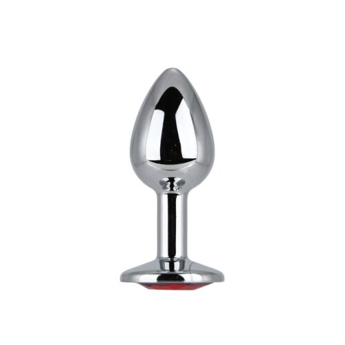 Δονητής Toosh Metal Butt Plug Small Stone για αρχάριους Rojo