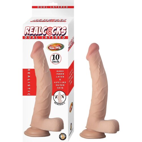 Δονητής Nasstoys RealCocks 10 ιντσών με ευέλικτο πυρήνα
