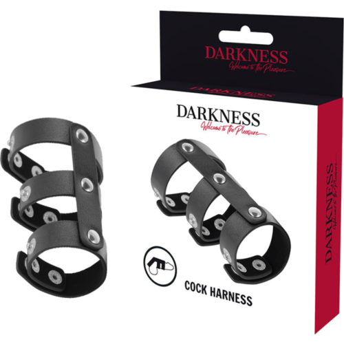 Δαχτυλίδι Darkness Bondage με ρύθμιση για όρχεις