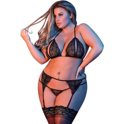 Σέξι Σετ Εσωρούχων BRA GARTER & G-SET BLACK L/XL