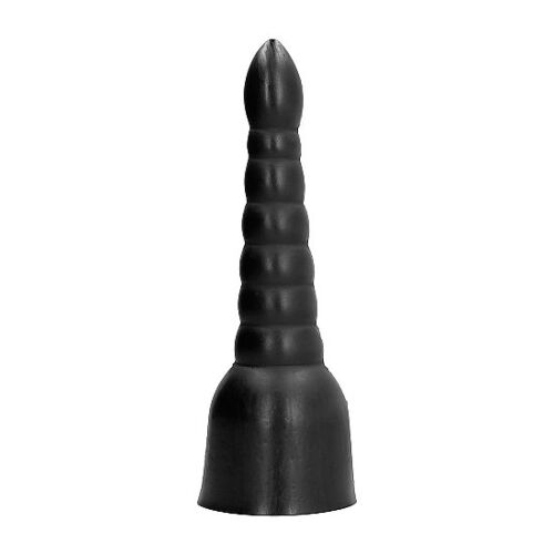 Ντίλντο ALL BLACK 34 CM με αυλακώσεις για επιπλέον διάσταση