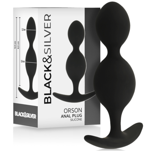 Μπάλα Πρωκτού BLACK&SILVER Orson 9 cm με Σιλικόνη