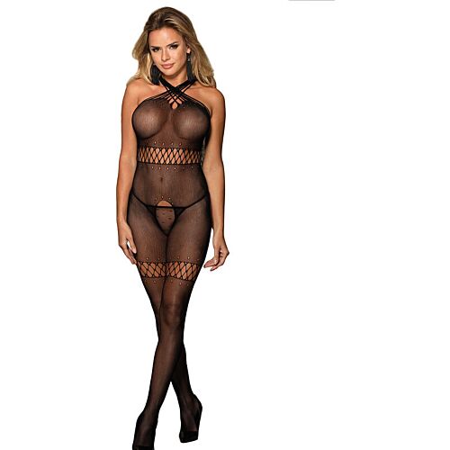 Bodystocking SUBBLIME με κενό σχέδιο και σταυρωτές ιμάντες