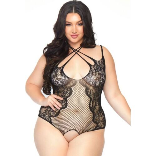 Body Teddy Leg Avenue με άνοιγμα για 1X-2X