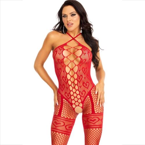 Bodystocking Leg Avenue με σχέδιο καρδιάς