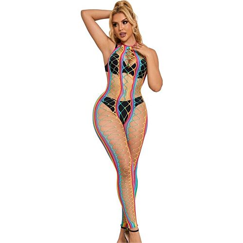 Bodystocking SUBBLIME με μάζα ουράνιου τόξου και λαιμόκοψη