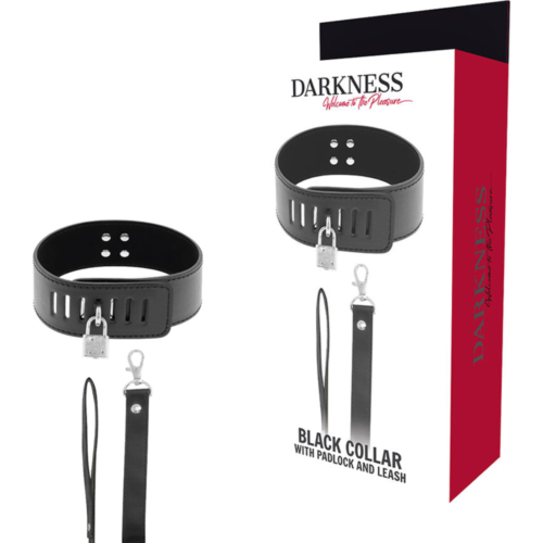 Κολάρο BDSM DARKNESS με μαύρη κλειδαριά