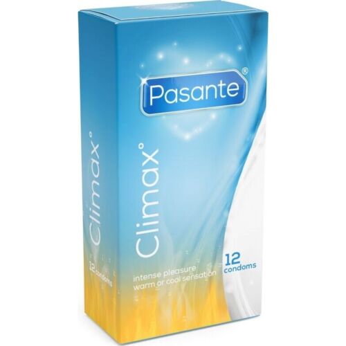 Προφυλακτικά Pasante Climax - 12 τεμάχια με θερμικές και ψυχρές αισθήσεις
